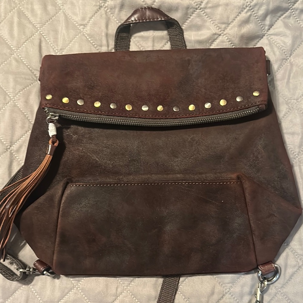 Brown Studded Backpack